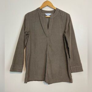 The Company Store Corduroy Taupe 100% Cotton Tunic Top – Size S